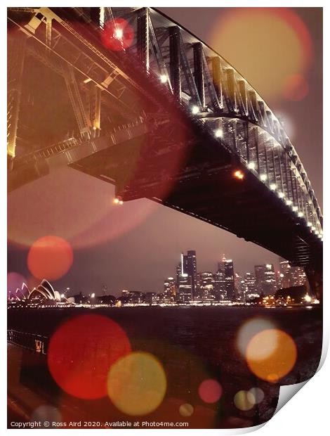 Sydney Harbour Bridge at Night Print by Ross Aird