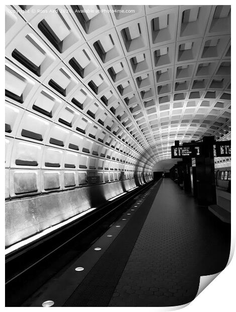 Washington DC Subway B&W  Print by Ross Aird