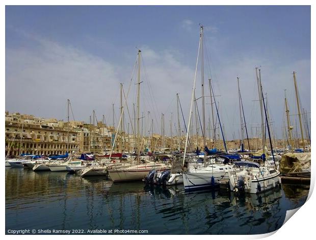 Vittoriosa Harbour Malta Print by Sheila Ramsey