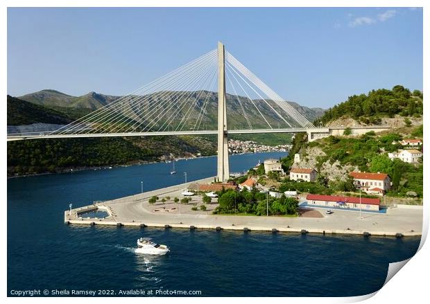 Franjo Tudman Bridge Dubrovnik Print by Sheila Ramsey
