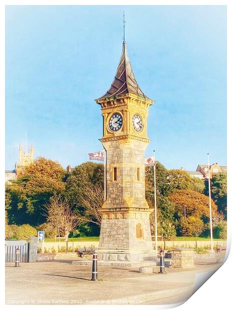 The Clock Tower Exmouth Print by Sheila Ramsey