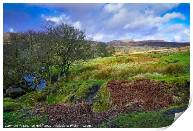 Padley Gorge Print by Stephen Hollin