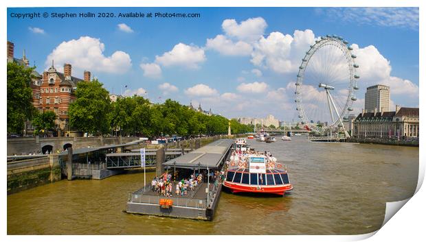 London and the Thames  Print by Stephen Hollin