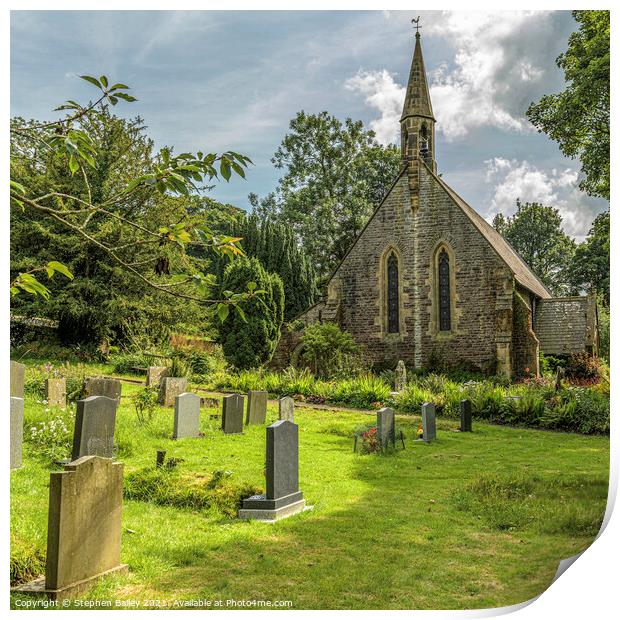 English Church Yard Print by Stephen Bailey