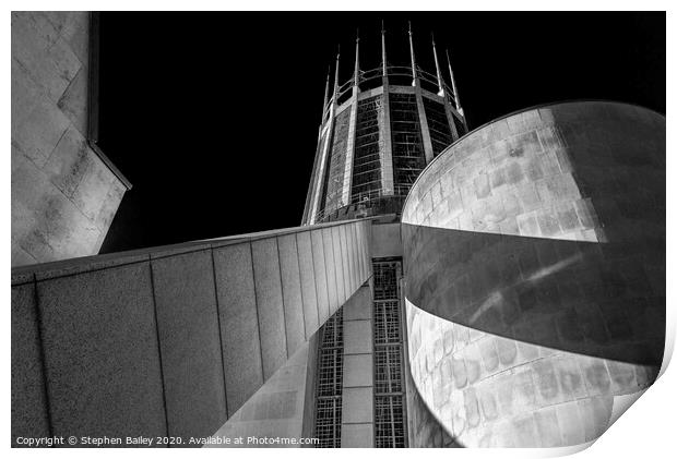 Liverpool Metropolitan Cathedral Print by Stephen Bailey