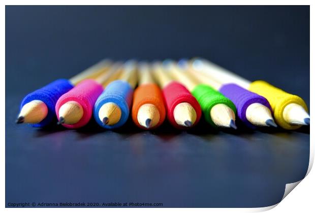Colorful pencils Print by Adrianna Bielobradek