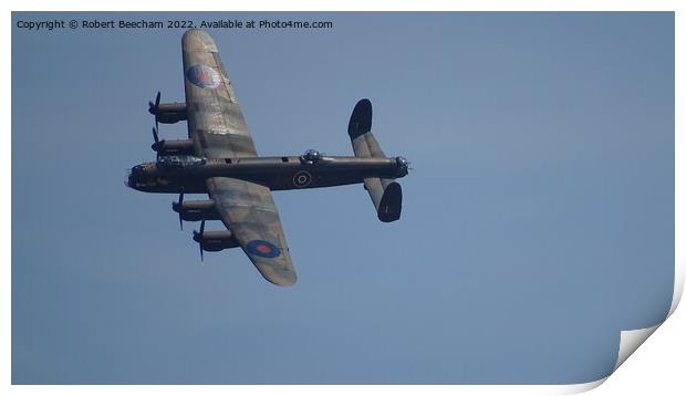 Lanchester bomber flying over Felixstowe Print by Robert Beecham