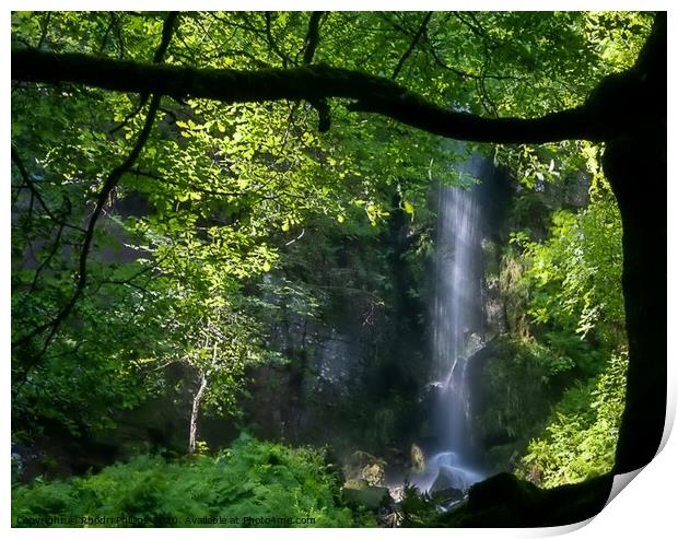 MAGICAL MELINCWRT WATERFALLS,NEATH Print by Rhodri Phillips