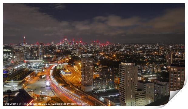 The city of London at night, United Kingdom Print by Rika Hodgson