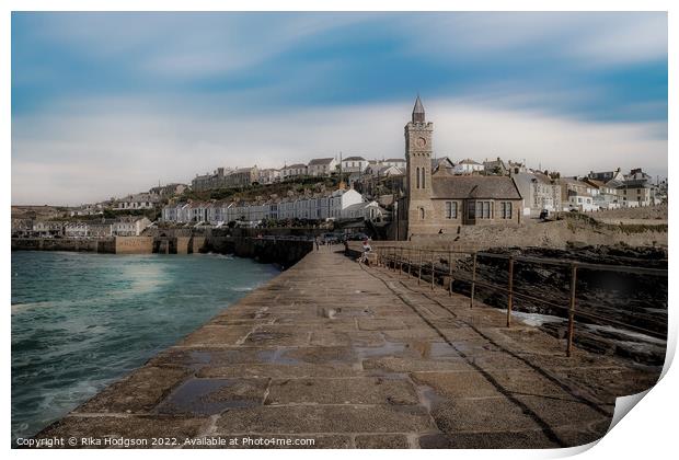 Porthleven Harbour wall, Cornwall, South West, England Print by Rika Hodgson