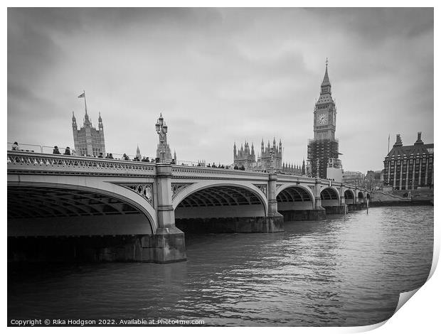 Houses of Parliament in Black & White, London Print by Rika Hodgson