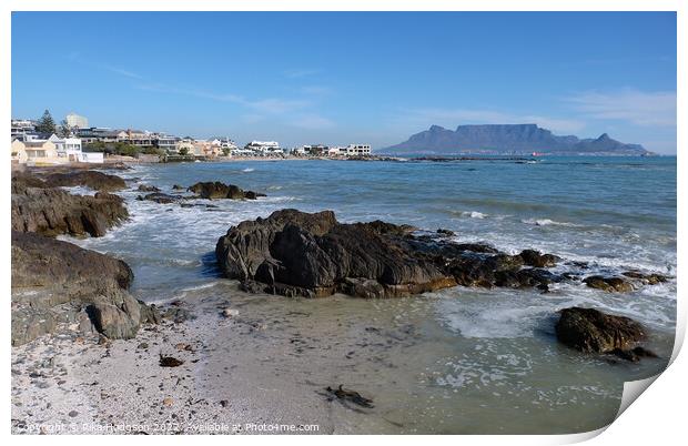Table Mountain, Blaauwberg, Cape Town Seascape Print by Rika Hodgson