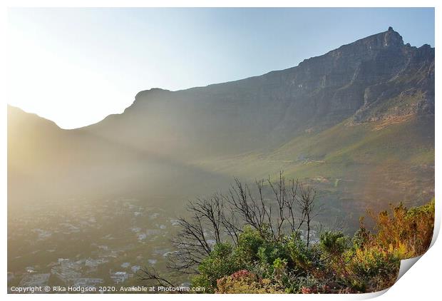 Misty Table Mountain, Cape Town, South Africa Print by Rika Hodgson