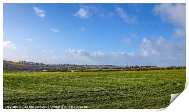 Cornish Country side Landscape, Cornwall, England Print by Rika Hodgson