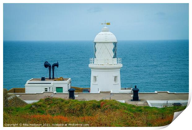 Pendeen Lighthouse, Cornwall Coast, England Print by Rika Hodgson