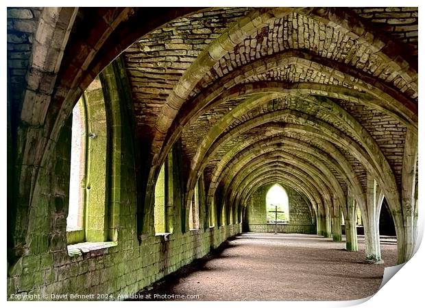 Yorkshire Fountains Abbey Arch Print by David Bennett