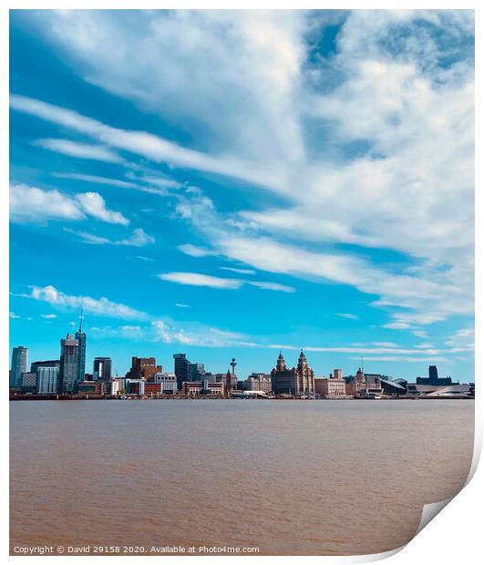 Liverpool Skyline Print by David Bennett