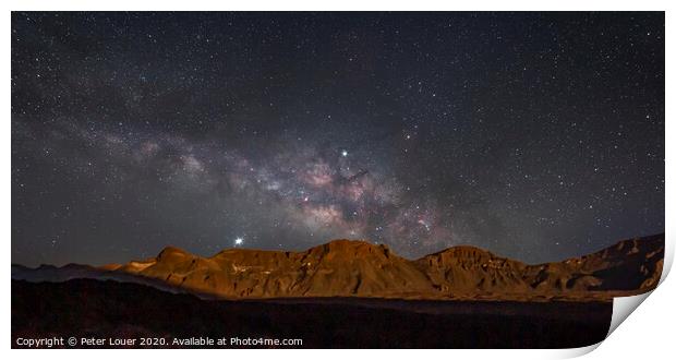 Milky Way rising over Teide National Park Print by Peter Louer