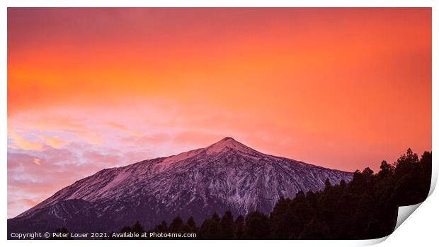 Sunrise over Mount Teide Print by Peter Louer