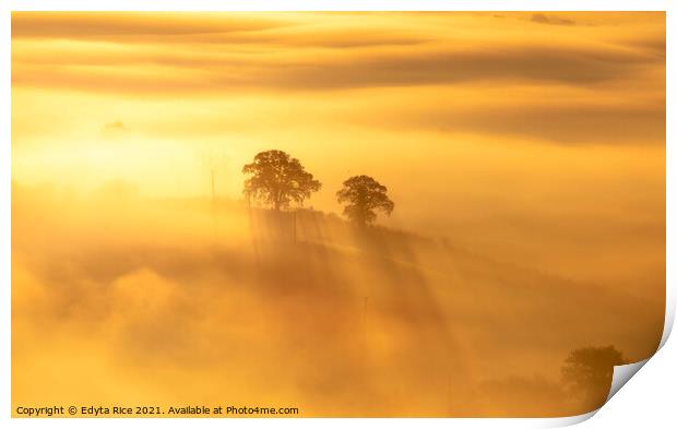 Wye Valley cloud inversion Print by Edy Rice