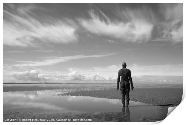 Anthony Gormley's 'Another Place', Crosby Beach Print by Robert MacDowall