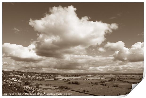 Cloudscape over Somerset Levels Print by Robert MacDowall