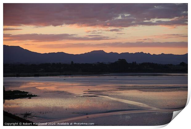 Evening sky over the Kaimais, Bay of Plenty, New Zealand - 1 Print by Robert MacDowall