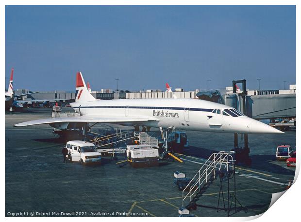Concorde in service in 1980 Print by Robert MacDowall