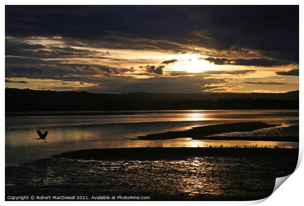 Sunset over the Kaimais from Matua Bay Print by Robert MacDowall