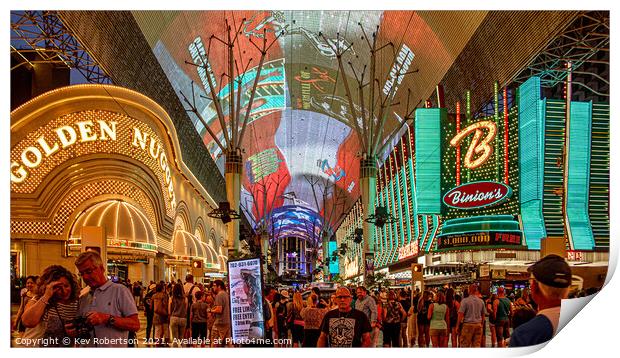 Downtown Vegas Print by Kev Robertson