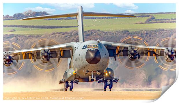 Atlas A400M Beach Landing Print by Kev Robertson