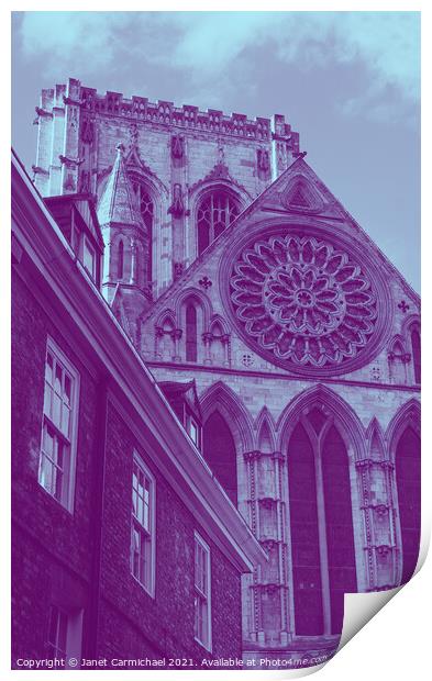 York Minster Rose Window Print by Janet Carmichael