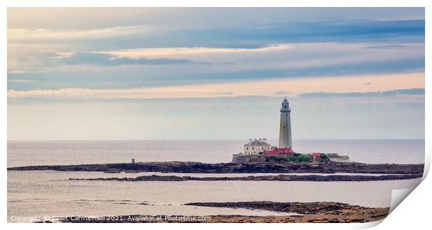 Sunrise at St Mary's Lighthouse  Print by Janet Carmichael