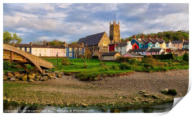 Charming Coastal Town of Aberaeron Print by Janet Carmichael