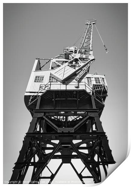 Iconic Cargo Cranes of Bristol Print by Janet Carmichael