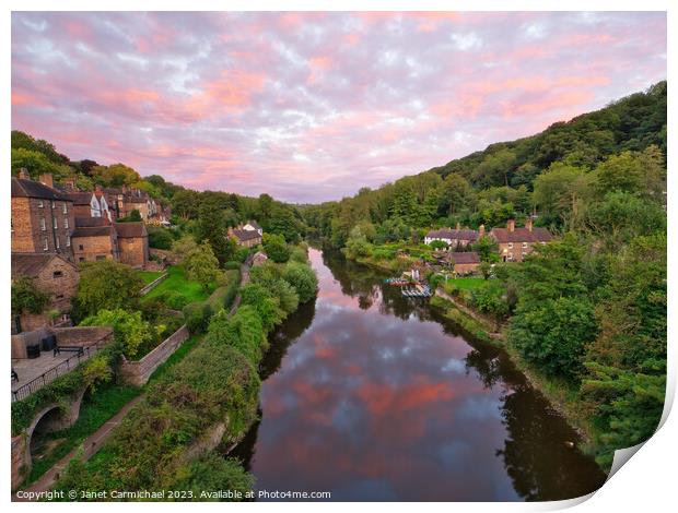 Sunset Skies over Ironbridge Gorge Print by Janet Carmichael