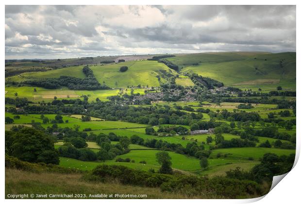 Castleton and the Hope Valley Vista - Peak Distric Print by Janet Carmichael