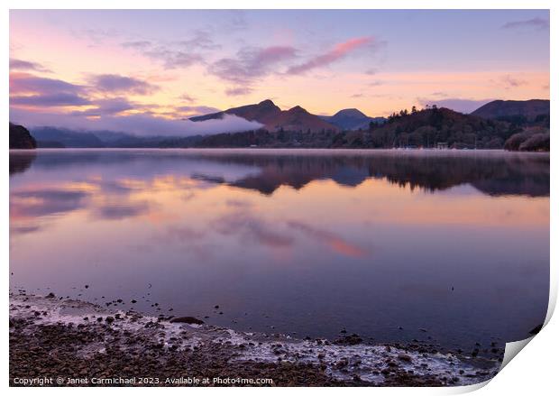 Warm Skies and Icy Shores Print by Janet Carmichael