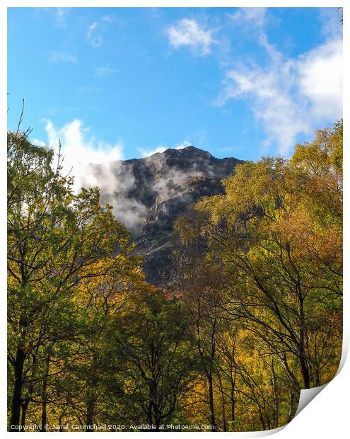 Castle Crag Creating Clouds - Lake District Print by Janet Carmichael