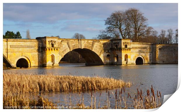 The Grand Bridge at Blenheim Palace - Oxfordshire Print by Janet Carmichael