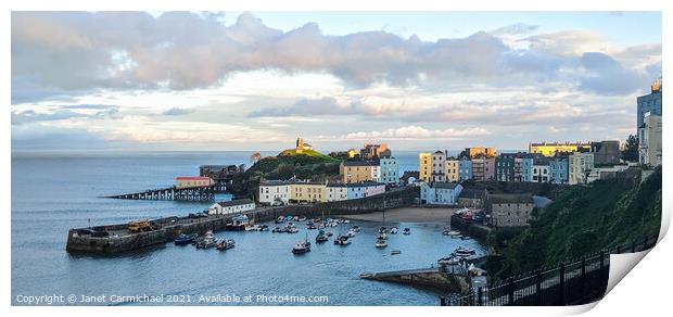 Serenity in Tenby Harbour Print by Janet Carmichael