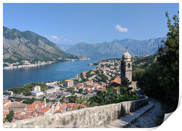Majestic View of Kotor Riviera Print by Janet Carmichael