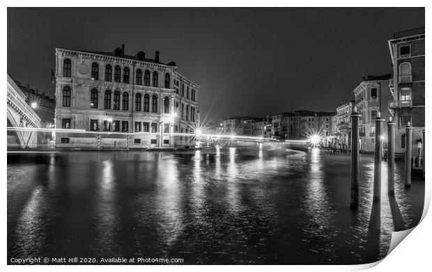 Venice at night Print by Matt Hill