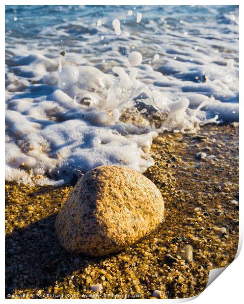 Rock on the beach Print by Paul Richards