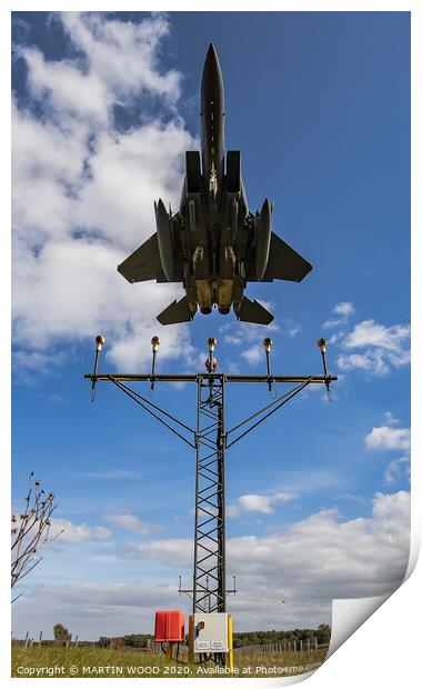 F-15 Eagle overhead Print by MARTIN WOOD