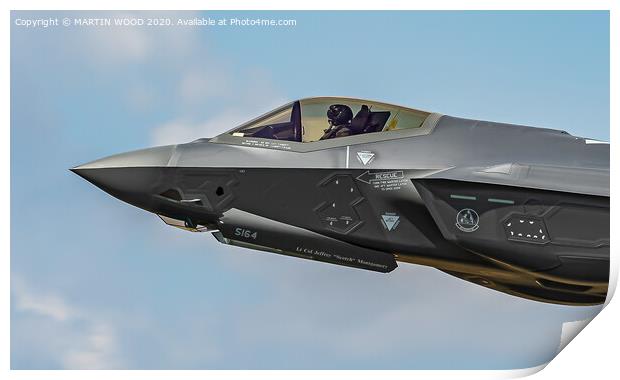 F-35 Stealth pilot Print by MARTIN WOOD