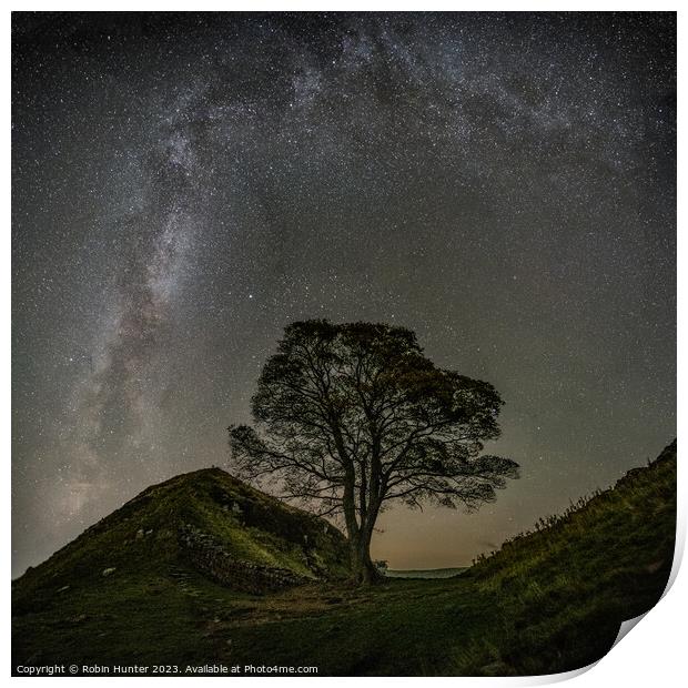 Sycamore Gap and Milky Way  Print by Robin Hunter