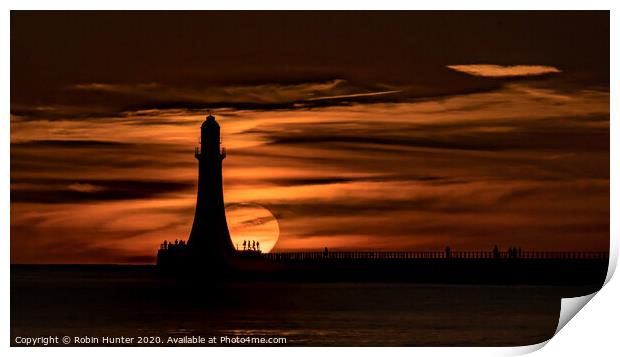 Sunrise at Roker - 2 Print by Robin Hunter