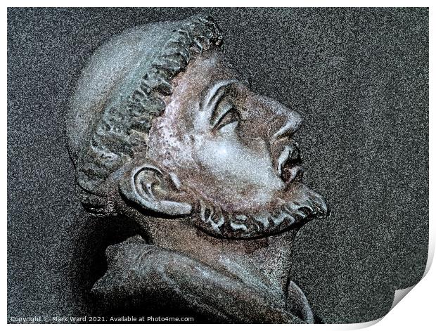 Sculpture of a Saint in Digital. Print by Mark Ward