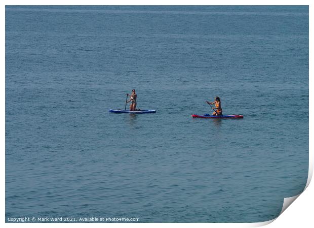 Paddle Board Fun in East Sussex Print by Mark Ward